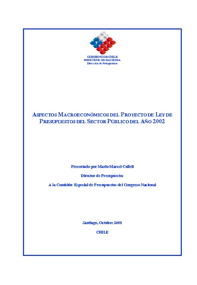 Aspectos Macroeconómicos del Proyecto de Ley de Presupuestos del Sector Público del año 2002