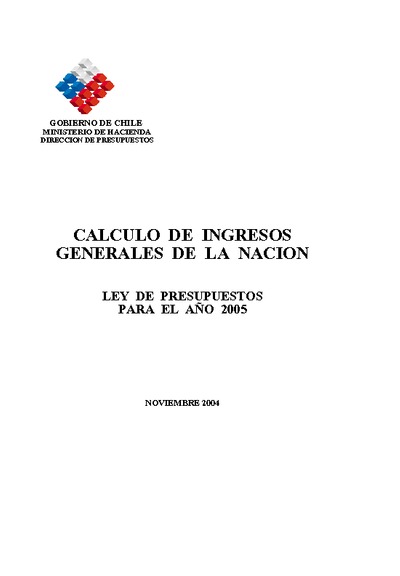 Cálculo de Ingresos Generales de la Nación año 2005