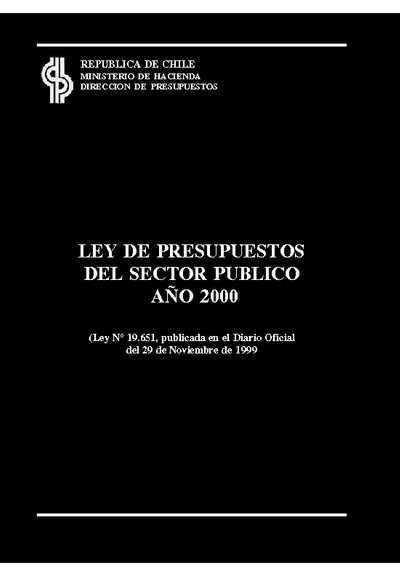 Ley de Presupuestos del Sector Público año 2000