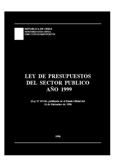 Ley de Presupuestos del Sector Público año 1999