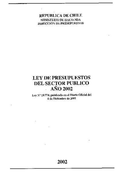 Ley de Presupuestos del Sector Público año 2007