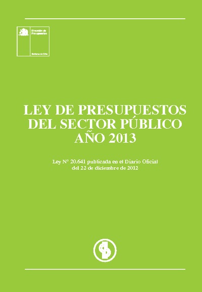 Ley de Presupuesto del Sector Público año 2013