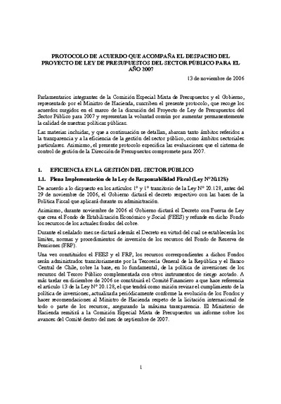 Protocolo de Acuerdo Protocolo de Acuerdo