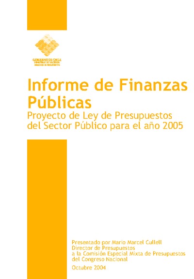 Informe de Finanzas Públicas del Proyecto de Ley de Presupuestos del Sector Público del año 2005