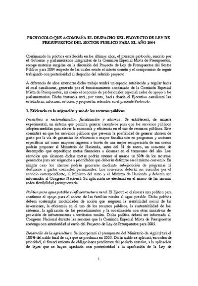 Protocolo de Acuerdo Protocolo de Acuerdo