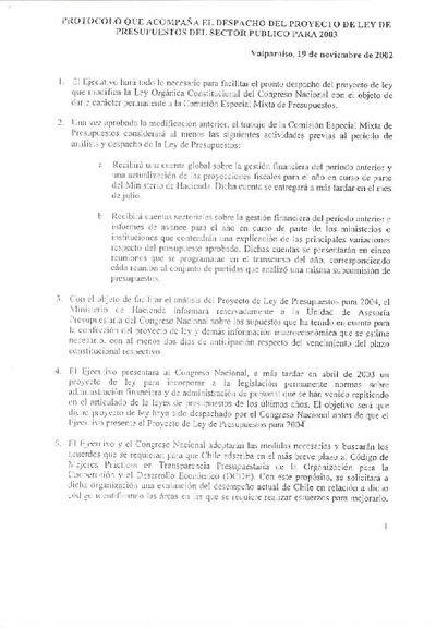 Protocolo de Acuerdo Protocolo de Acuerdo
