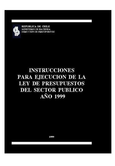 Instrucciones Específicas Ley de Presupuestos año 1999