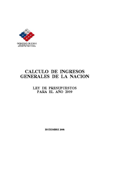 Cálculo de Ingresos Generales de la Nación año 2009 Cálculo de Ingresos Generales de la Nación año 2009