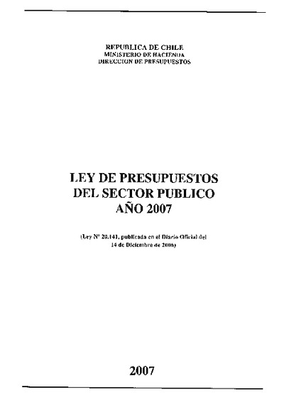 Ley de Presupuestos del Sector Público año 2007