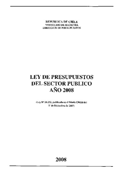 Ley de Presupuestos del Sector Público año 2008