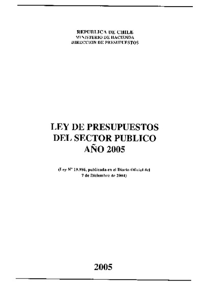 Ley de Presupuestos del Sector Público año 2005