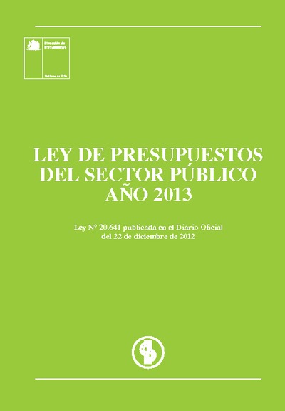 Ley de Presupuesto del Sector Público año 2013